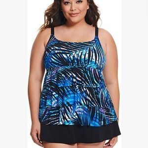 Longitude Plus Swim Dress Long Torso Skirtini NWT